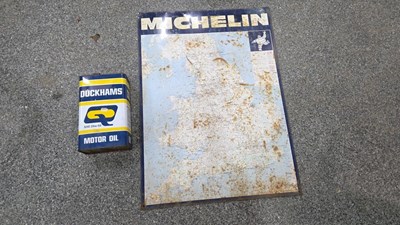 Lot 677 - TIN MICHELIN ROAD MAP & DUCKHAMS OIL TIN