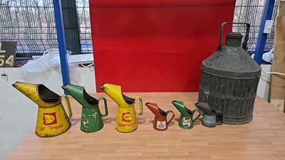Lot 898 - REGENT FUNNEL TOP 5 GALLON CAN + SELECTION OF OIL JUGS