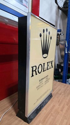 Lot 55 - OLD STYLE REPRO ROLEX SUBMARINER LIGHT UP SIGN 33" X 21"