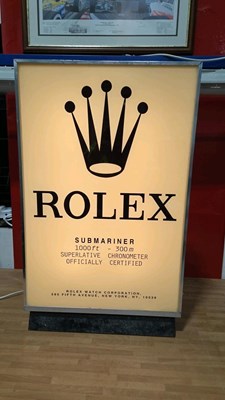 Lot 55 - OLD STYLE REPRO ROLEX SUBMARINER LIGHT UP SIGN 33" X 21"