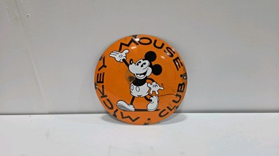 Lot 87 - MICKEY MOUSE CLUB , REPRODUCTION ENAMEL SIGN 12" DIA