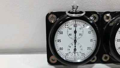 Lot 47 - TWIN MINERVA RALLY TIMER ON A METAL MOUNTING PLATE 5" X 2.5"