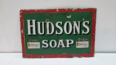 Lot 337 - HUDSON'S SOAP ENAMEL SIGN 18" X 12"