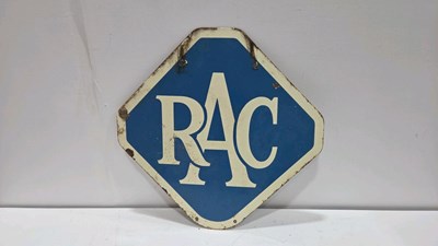Lot 600 - RAC DOUBLE SIDED, REPRODUCTION ENAMEL SIGN 22" X 22"