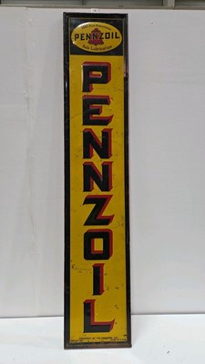 Lot 145 - PENNZOIL LARGE FRAMED SIGN 60" X 12"