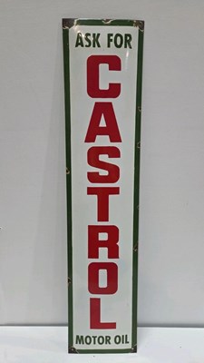 Lot 173 - CASTROL MOTOR OIL, REPRO ENAMEL SIGN 35.5" X 8"