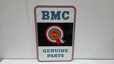 Lot 217 - BMC GENUINE PARTS TIN SIGN 27" X 18"