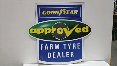 Lot 237 - GOOD YEAR FARM TYRE DEALER SIGN 42" X 44"