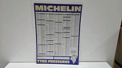 Lot 357 - TIN MICHELIN TYRE PRESSURE SIGN 34" X 25"