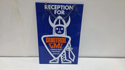 Lot 499 - RECEPTION FOR DINITROL GML, PLASTIC SIGN 18" X 12"