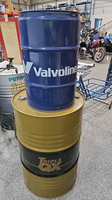 Lot 539 - TRIPLE QX AND VALVOLINE OIL DRUMS
