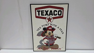 Lot 67 - TEXACO FIRE CHIEF HAND PAINTED SIGN 28" X 17"