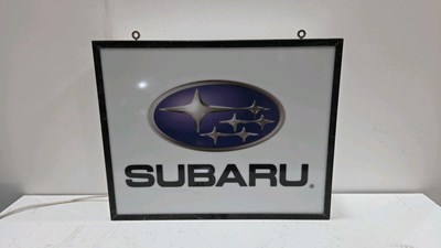 Lot 561 - SUBARU LIGHT UP SIGN 28" X 22"