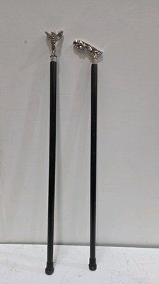 Lot 821 - JAGUAR + ROLLS ROYCE MASCOT WALKING STICKS