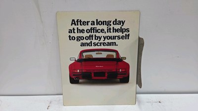Lot 271 - STEEL REPRODUCTION , DOUBLE SIDED PORSCHE SIGN 20" X 16"