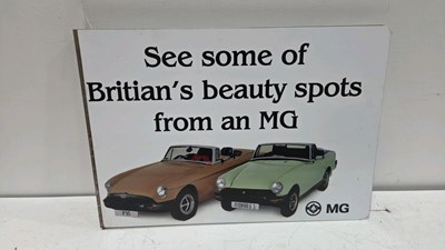 Lot 353 - STEEL REPRODUCTION, DOUBLE SIDED MG SIGN 23" X 16"