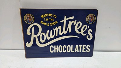Lot 435 - STEEL REPRODUCTION , DOUBLE SIDED ROWNTREE'S CHOCOLATES 23" X 16"