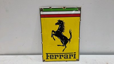 Lot 79 - FERRARI REPRO ENAMEL SIGN 12" X 8"