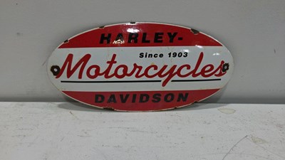 Lot 705 - HARLEY DAVIDSON SINCE 1903 REPRO ENAMEL SIGN 12" X 8"
