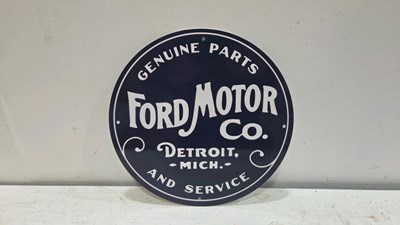 Lot 595 - FORD MOTOR CO REPRODUCTION SIGN 12" DIA