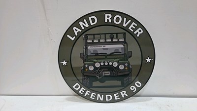 Lot 759 - LAND ROVER DEFENDER 90 , REPRODUCTION SIGN 20" DIA