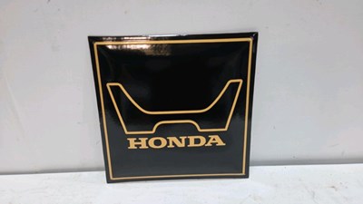 Lot 643 - HONDA , REPRODUCTION ENAMEL SIGN 12" X 12"