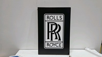 Lot 335 - ROLLS ROYCE ILLUMINATED METAL SHOWROOM SIGN 32" X 22"