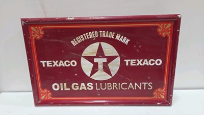 Lot 395 - TEXACO OIL ,GAS LUBRICATION ALUMINIUM SIGN 31" X 20"