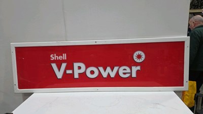 Lot 583 - SHELL V-POWER PLASTIC MOUNTED SIGN 73" X 22"