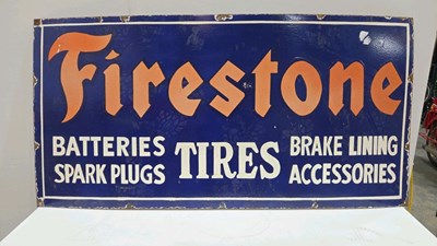 Lot 265 - FIRESTONE TIRES ENAMEL SIGN 60" X 30"