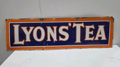 Lot 65 - LYONS TEA ENAMEL SIGN 59" X 18"