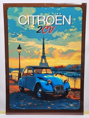 Lot 107 - CITREON 2CV METAL SIGN 34" X 24"