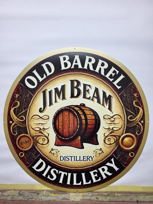 Lot 215 - METAL JIM BEAM SIGN 24" DIA