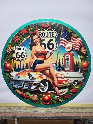 Lot 463 - ROUTE 66 METAL SIGN 24" DIA