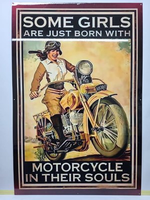 Lot 665 - SOME GIRLS METAL SIGN 39" X 26"
