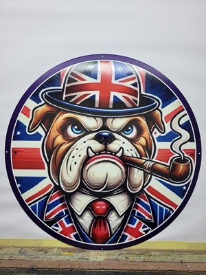 Lot 775 - BULLDOG METAL SIGN 24" DIA