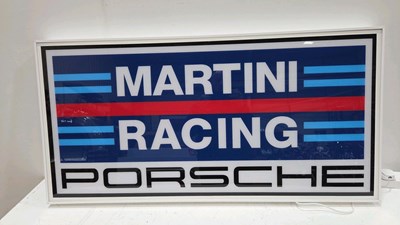 Lot 137 - LARGE ILLUMINATED MARTINI RACING SIGN 47" X 24"