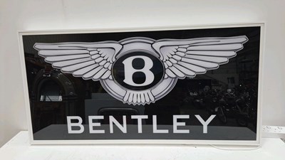 Lot 631 - LARGE ILLUMINATED BENTLEY SIGN 47" X 24"