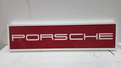 Lot 497 - PORSCHE ILLUMINATED SIGN 47" X 12"