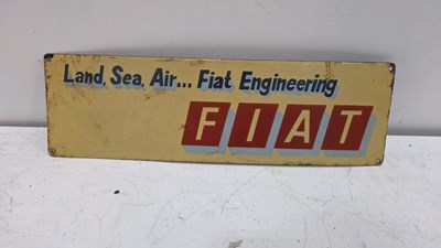 Lot 99 - LAND,SEA,AIR FIAT ENGINEERING ENAMEL SIGN 20" X 6"