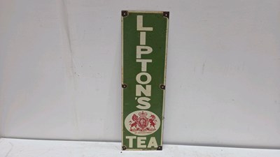 Lot 305 - LIPTON'S TEA ENAMEL SIGN 24.5" X 7.5"