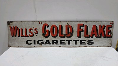 Lot 31 - WILLS'S GOLD FLAKE ENAMEL SIGN 60" X 15"