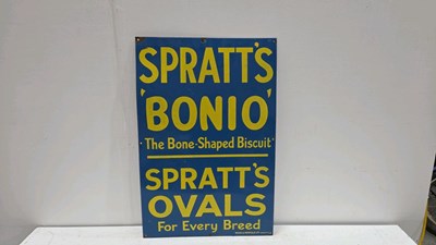 Lot 101 - SPRATT'S " BONIO " OVALS ENAMEL SIGN 30" X 20"
