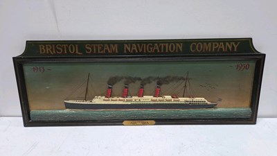 Lot 157 - WOODEN AQUITANIA STEAM SHIP SIGN 45" X 17"