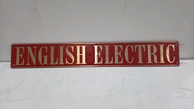Lot 601 - BRASS ENGLISH ELECTRIC LOCO SIGN CIRCA 1960'S 47"X 7"