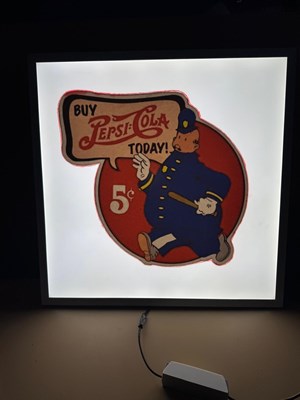 Lot 17 - BUY PEPSI COLA TODAY , LIGHT UP SIGN 23.5" X 23.5"