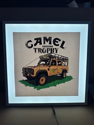 Lot 207 - LAND ROVER CAMEL TROPHY, LIGHT UP SIGN 23.5" X 23.5"