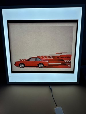 Lot 163 - AUDI QUATTRO LIGHT UP SIGN 23.5" X 23.5"