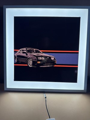 Lot 627 - FORD COSWORTH LIGHT UP SIGN 23.5" X 23.5"