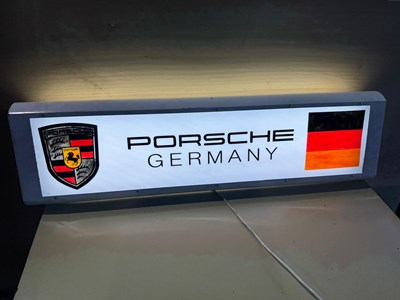 Lot 677 - PORSCHE GERMANY LIGHT UP SIGN 51" X 16